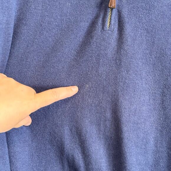 Peter Millar Sweater Mens M Blue Pima Cashmere Silk Blend Golf 1/4 Zip Pullover - Picture 6 of 8